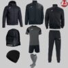 Pack Joma Club – Équipement Football Complet gris noir (Survêtement, Maillot, Short, Chaussettes, Coupe-Vent)