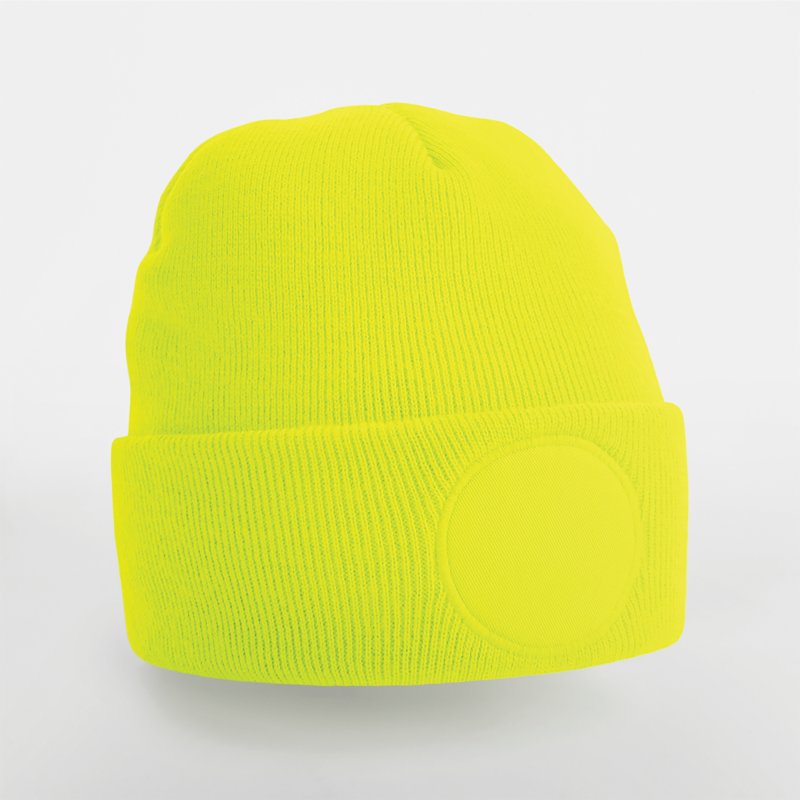 Bonnet à patch rond B446 – Fluorescent Yellow – Beechfield®