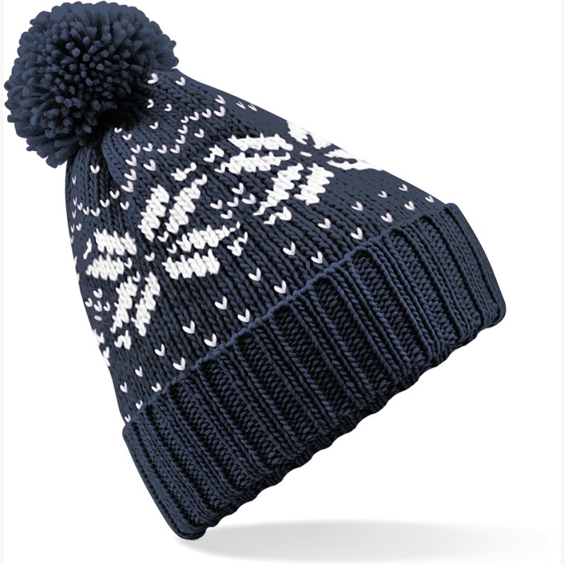 Bonnet Snowstar® jacquard B456 – French Navy / White – Beechfield® Bonnet Snowstar® jacquard B456 – French Navy / White – Beechfield®