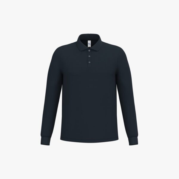 Polo piqué LSL homme IB222 – Ideal Navy – iDeal Basic Brand