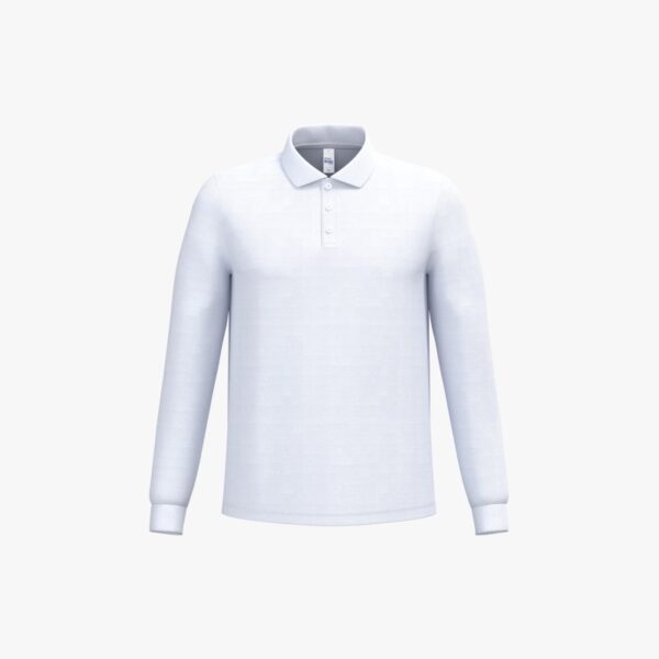 Polo piqué LSL homme - Ideal White