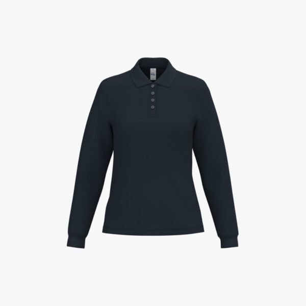 Polo piqué LSL femme IB223 – Ideal Navy – iDeal Basic Brand