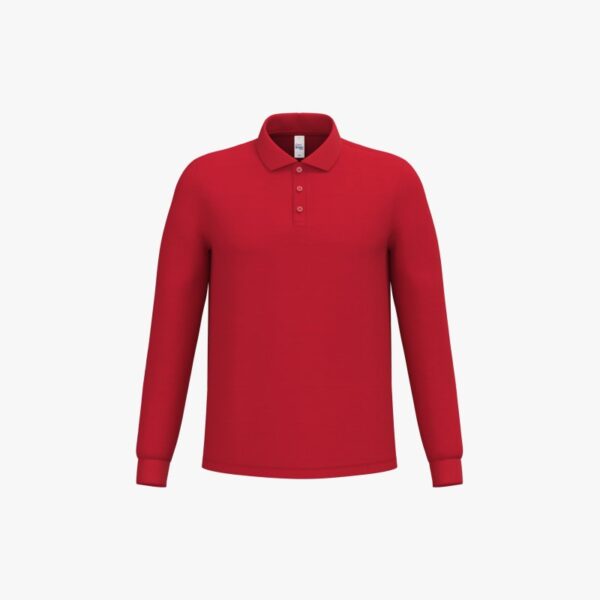 Polo piqué LSL homme IB290 – Ideal Red – iDeal Basic Brand