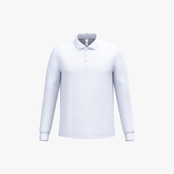 Polo piqué LSL homme - Ideal White