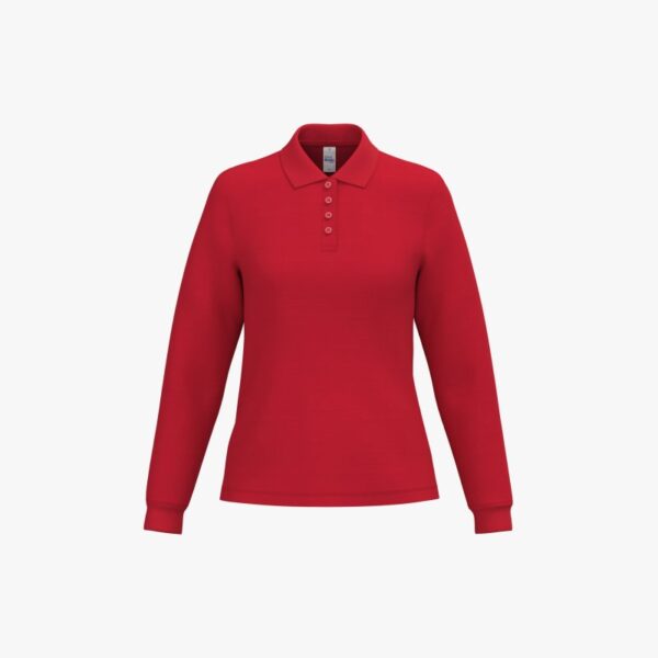 Polo piqué LSL femme IB291 – Ideal Red – iDeal Basic Brand
