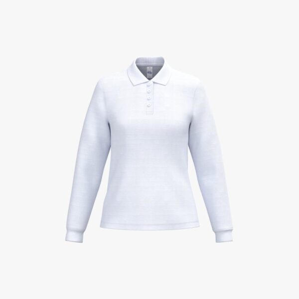 Polo piqué LSL femme - Ideal White