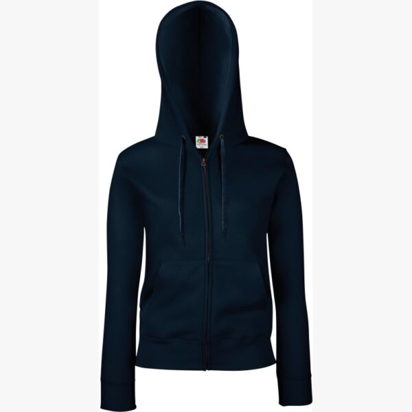 Sweat-shirt femme zippé capuche Premium (62-118-0) SC62118 – Deep Navy – Fruit of the Loom