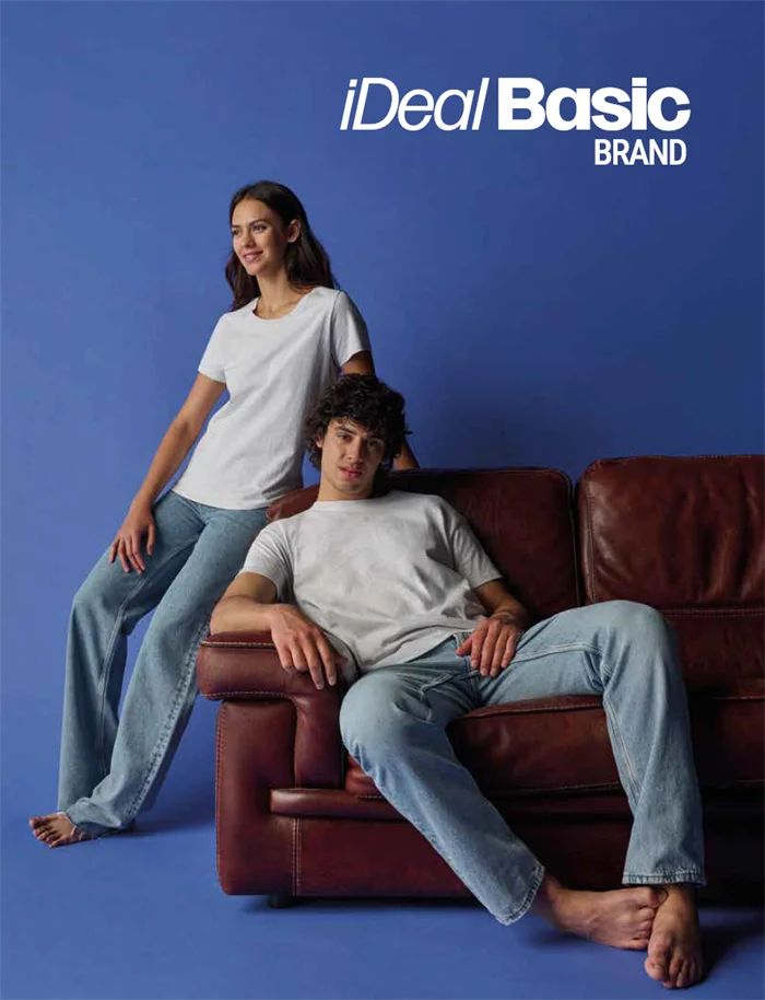Couverture du catalogue de textile personnalisable Ideal Basic 2025-2026